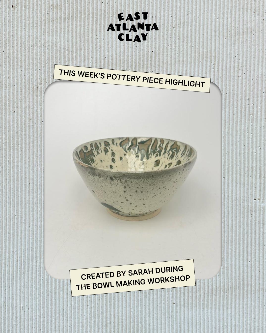 An Instagram template designed to highlight the pottery piece of the week, coming from East Atlanta Clay's studio