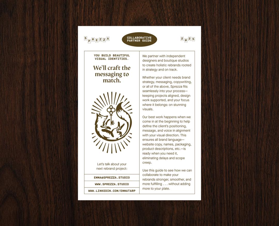 The cover page of a compact service guide, designed to be printed for the real world